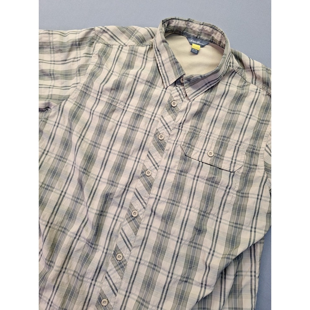 Eddie Bauer Travex Men's Short Sleeve Plaid XLT TXL Hiking Outdoor Camping - Picture 1 of 10